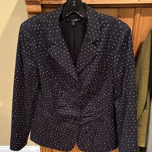 Lafayette 148 New York Black and White Polka Dot Blazer Size 8